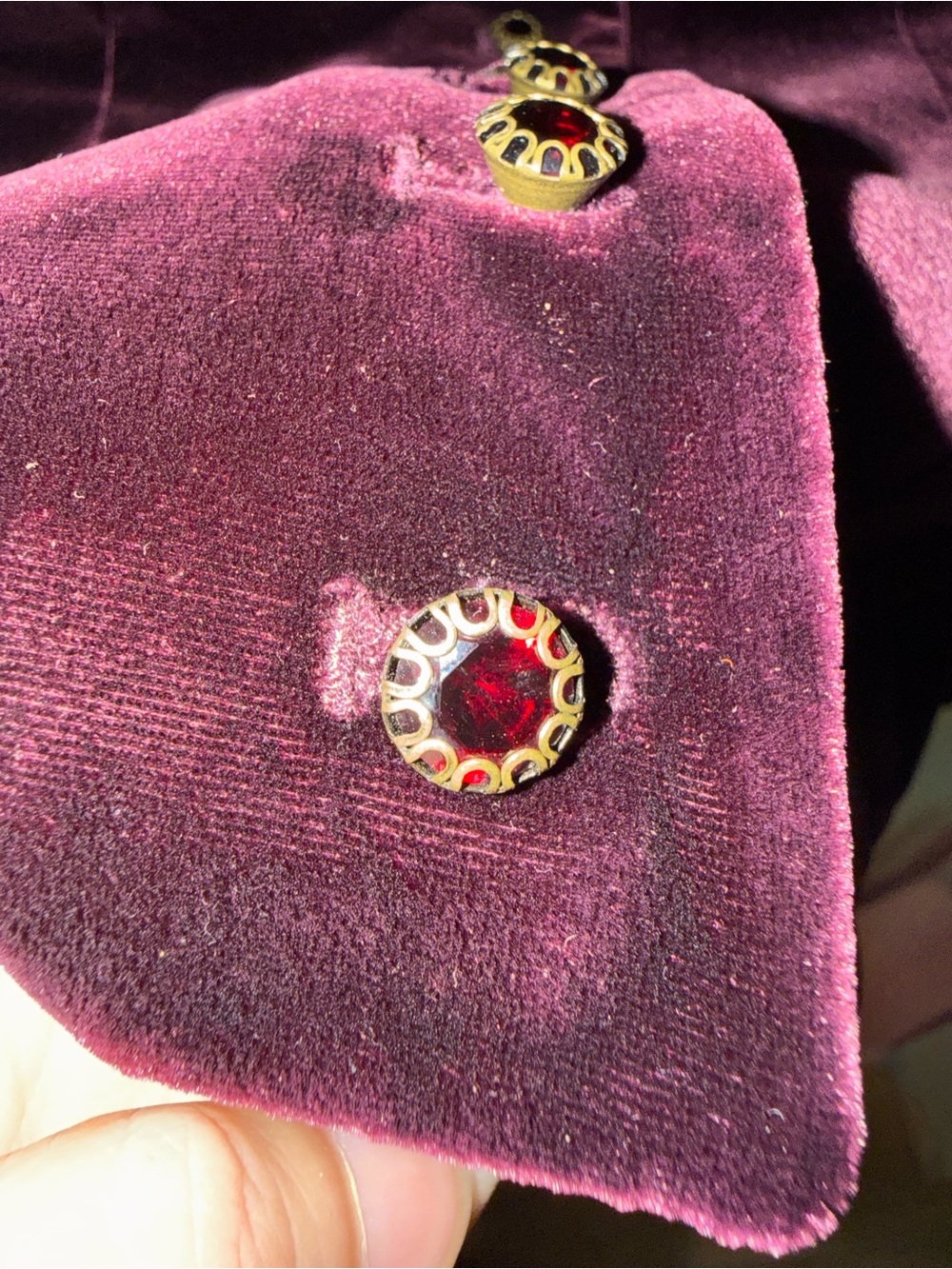 Vintage Ralph Lauren Velvet Military-Button Blazer in Deep Plum - Picture 4 of 7